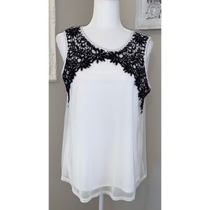 APT. 9 - Sleeveless Black/White Top - Medium - NWT